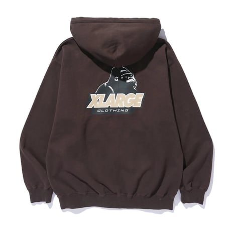 XLARGE | OLD OG ZIP HOODED SWEATSHIRT(BROWN)