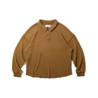 Diaspora skateboards / Waffle L/S Polo (Brown)