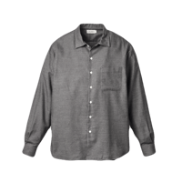 SEDAN ALL-PURPOSE| Micro Plaid Open Collar Shirt(Grey)