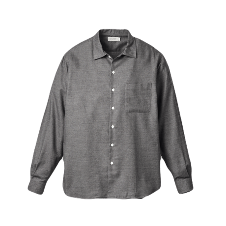SEDAN ALL-PURPOSE| Micro Plaid Open Collar Shirt(Grey)