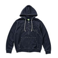 SPECIAL GUEST K.K.| Face Logo Studded Zip Hoodie (Navy)