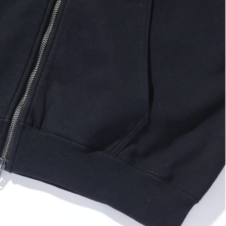 XLARGE | DOUBLE LAYERED ZIP HOODED SWEATSHIRT(BLACK)