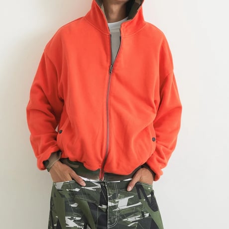 XLARGE | REVERSIBLE CAMO ZIP HOODED SWEATSHIRT(ORANGE)