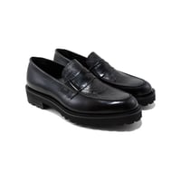 The Kenford Fineshoes |NEW CLASSIC COIN LOAFERS(MENS / BLACK BLACK PAISLEY)