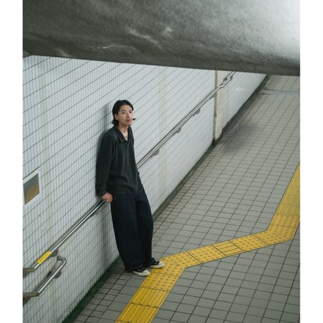 Diaspora skateboards / Waffle L/S Polo (Black)
