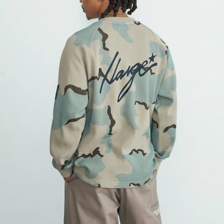 XLARGE | WAFFLE RAGLAN TOP(CAMO)