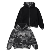 XLARGE | REVERSIBLE CAMO ZIP HOODED SWEATSHIRT(BLACK)