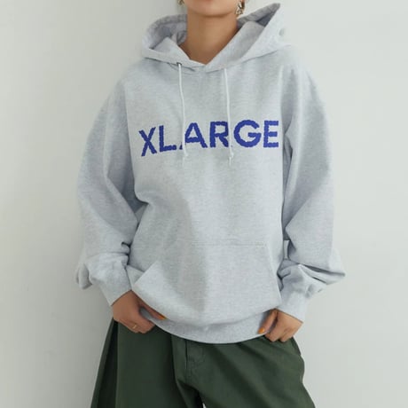 XLARGE | RHINESTONE PULLOVER HOODED SWEATSHIRT(ASH)