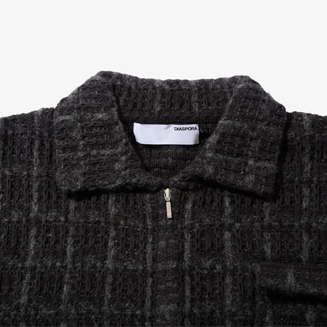Diaspora skateboards / Tweed Knit Drizzler Jacket (Black)