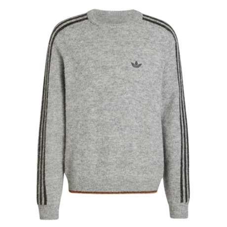 adidas originals | 3 STRIPES FLUFFY KNIT CREW (Medium Grey Heather)