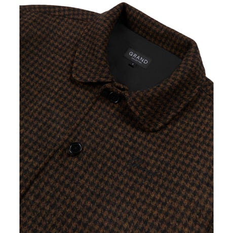 GRAND COLLECTION / WOOL HOUNDSTOOTH BLOUSON JACKET (ESPRESSO/BLACK)