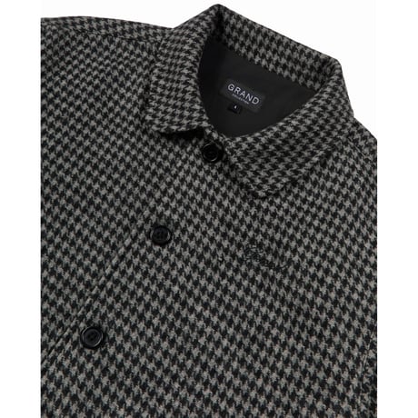 GRAND COLLECTION / WOOL HOUNDSTOOTH BLOUSON JACKET (BLACK/GREY)