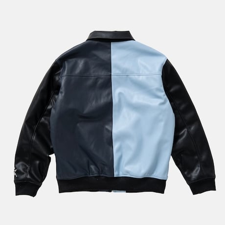 SPECIAL GUEST K.K.| Faux Leather Zip Jacket (Blue)