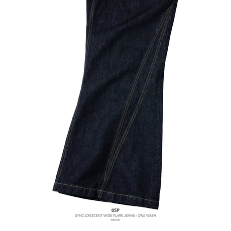 GOOPiMADE |  05P-SYNC CRESCENT WIDE FLARE JEANS ONE WASH (indigo)