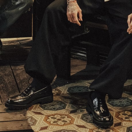 The Kenford Fineshoes |NEW CLASSIC COIN LOAFERS(MENS / BLACK BLACK CROCODILE)