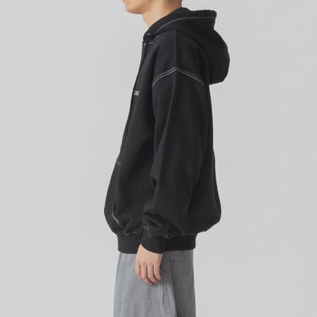 XLARGE | RHINESTONE OG ZIP HOODED SWEAT SHIRT(BLACK)