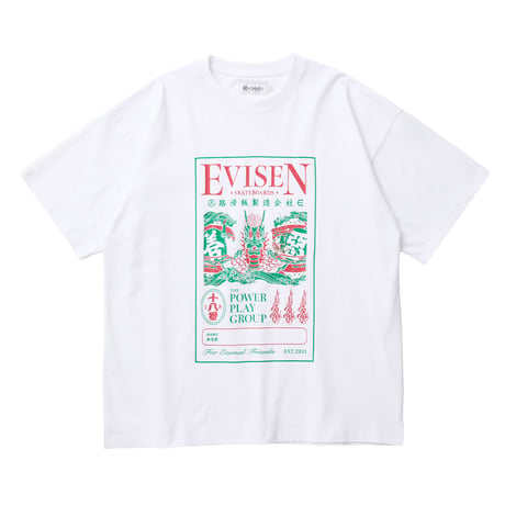 EVISEN SKATEBOARDSゑ®︎ | DRAGON LABEL TEE (White)