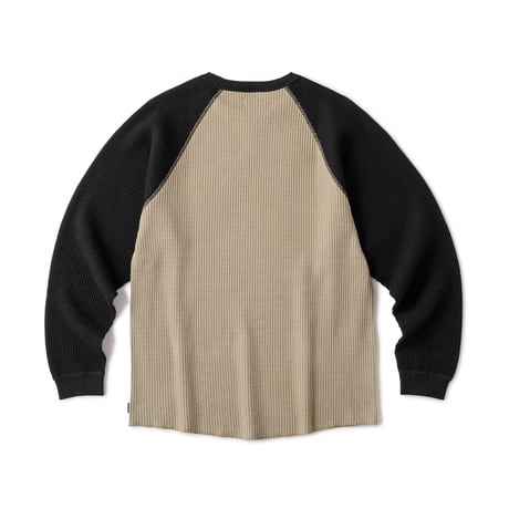 HELLRAZOR / WAFFLE L/S SHIRT (BLACK/ARMY GREEN)