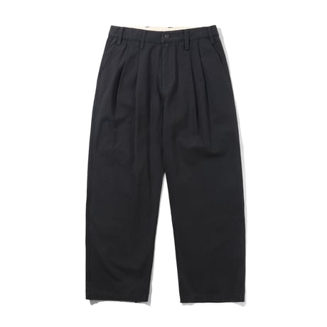 Butter Goods| Pleated Trousers (Washed Black)