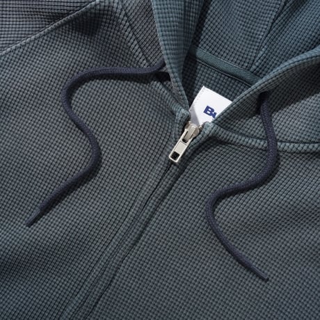 Butter Goods| Faded Waffle Zip-Thru Hood (Black)