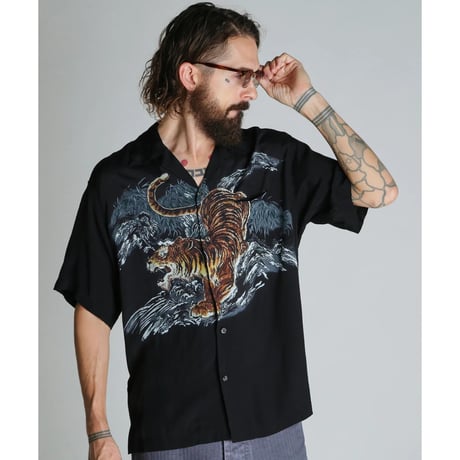Schott / TIGER RAYON SHIRT (BLACK)