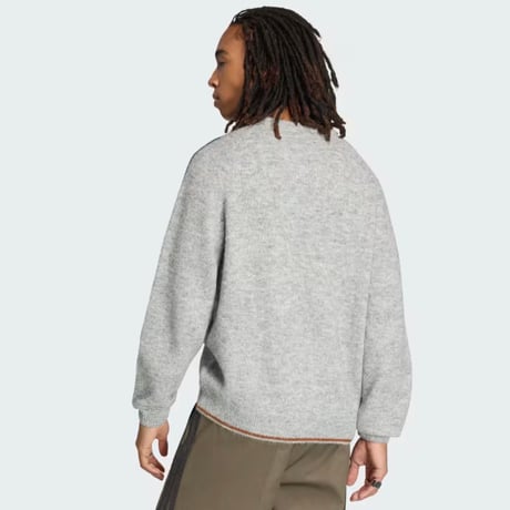 adidas originals | 3 STRIPES FLUFFY KNIT CREW (Medium Grey Heather)
