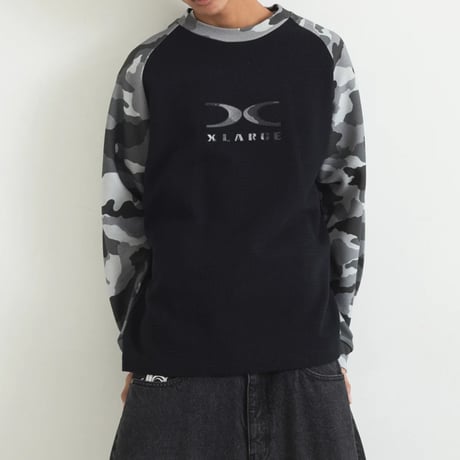 XLARGE | X LOGO RAGLAN L/S TEE(NAVY)