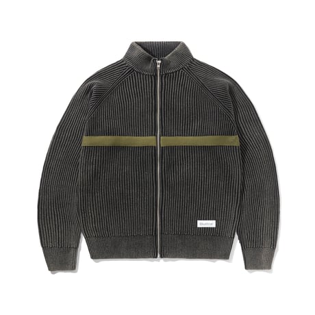 Butter Goods |Bleach Zip-Thru Knit(BLACK)