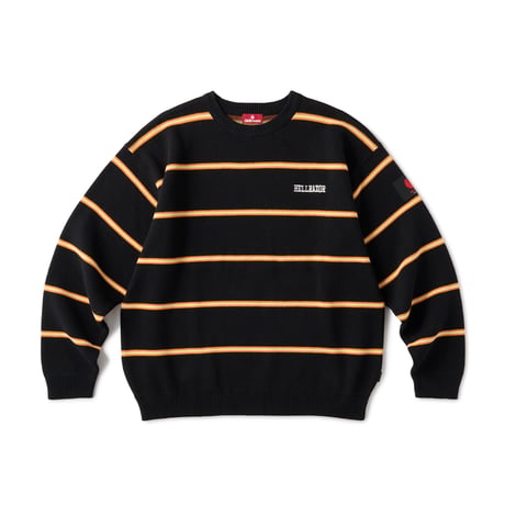 HELLRAZOR / STRIPERIB CREWKNIT (BLACK)