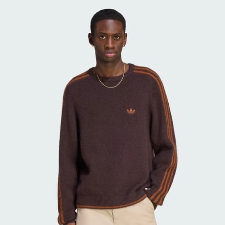 adidas originals | 3 STRIPES FLUFFY KNIT CREW (Aurora Coffee)
