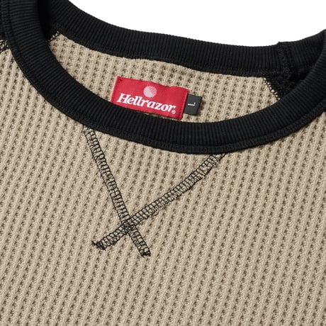 HELLRAZOR / WAFFLE L/S SHIRT (BLACK/ARMY GREEN)