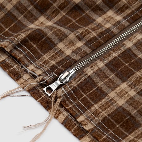 VICTORIA HK / PLAID ZIP SHIRT (BROWN)