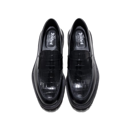 The Kenford Fineshoes |NEW CLASSIC COIN LOAFERS(MENS / BLACK BLACK CROCODILE)