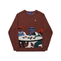 HELAS | POKER DOGS CREWNECK KNIT "BROWN"