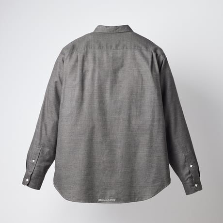 SEDAN ALL-PURPOSE| Micro Plaid Open Collar Shirt(Grey)