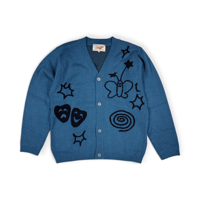 坩堝 (RUTSUBO) | JACQUARD ART CARDIGAN（RUTSUBO × aimi odawara） (BLUE ASH))