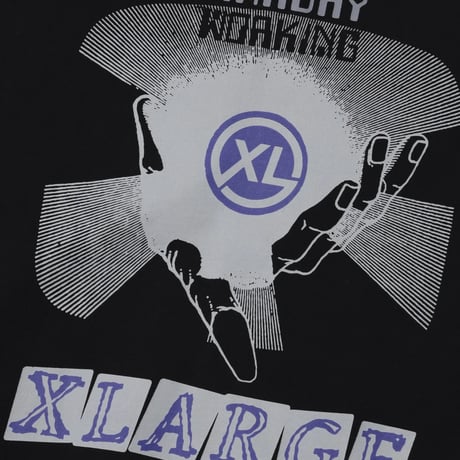 XLARGE | MULTI LOGO ZIP HOODED SWEATSHIRT(NAVY)