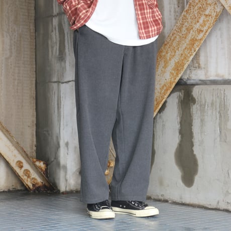 坩堝 (RUTSUBO) | THERMOLITE® WIDE TUCK TROUSERS(CHARCOAL HEATHER)