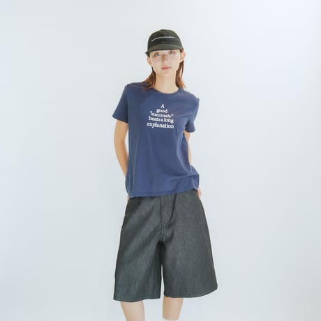 Summaly | "Words" Logo Denim Shorts- Unisex -(Black)