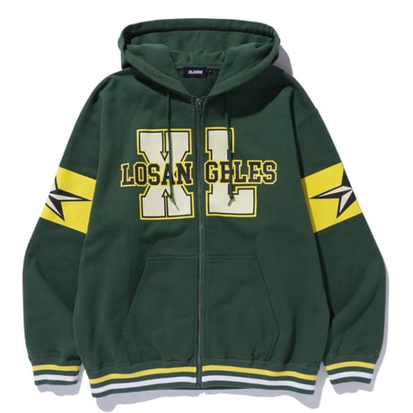 XLARGE | VARSITY ZIP HOODED SWEATSHIRT(GREEN)