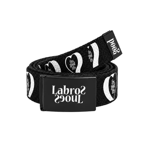 LABROS / Heart Logo Canvas Belt (BLACK)