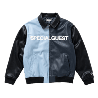 SPECIAL GUEST K.K.| Faux Leather Zip Jacket (Blue)