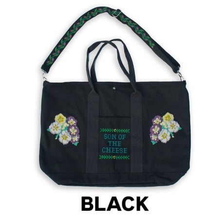 SON OF THE CHEESE | Flower Cross Stitch Bag (2 Color)