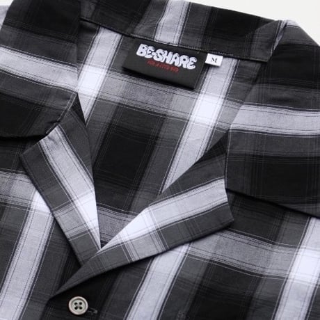 BE-SHARE| Basic Check Shirts (Black)