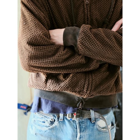 diidii | Reversible Double Raschel Hoodie (Brown) Natural Dye