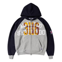 ADWYSD / JERSEY RAGLAN ZIP UP HOODIE (HEATHER GREY)