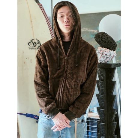 diidii | Reversible Double Raschel Hoodie (Brown) Natural Dye