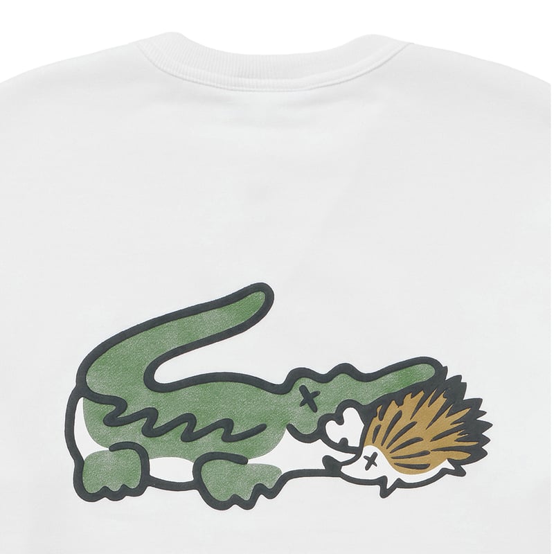 Lacoste × CLUBHAUS Crew Sweat - White | CLUBHAU