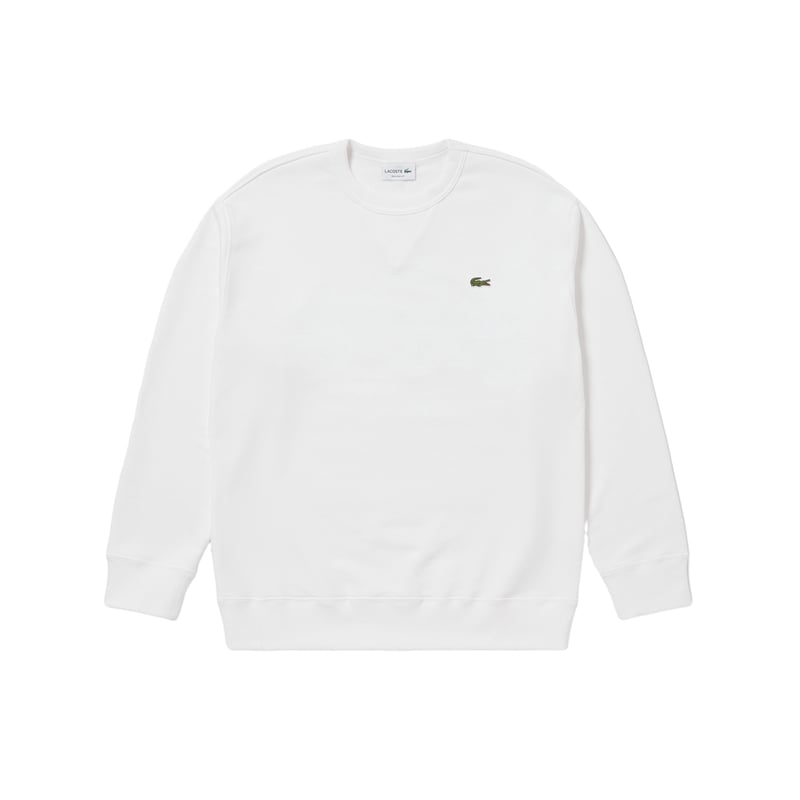 Lacoste × CLUBHAUS Crew Sweat - White | CLUBHAU