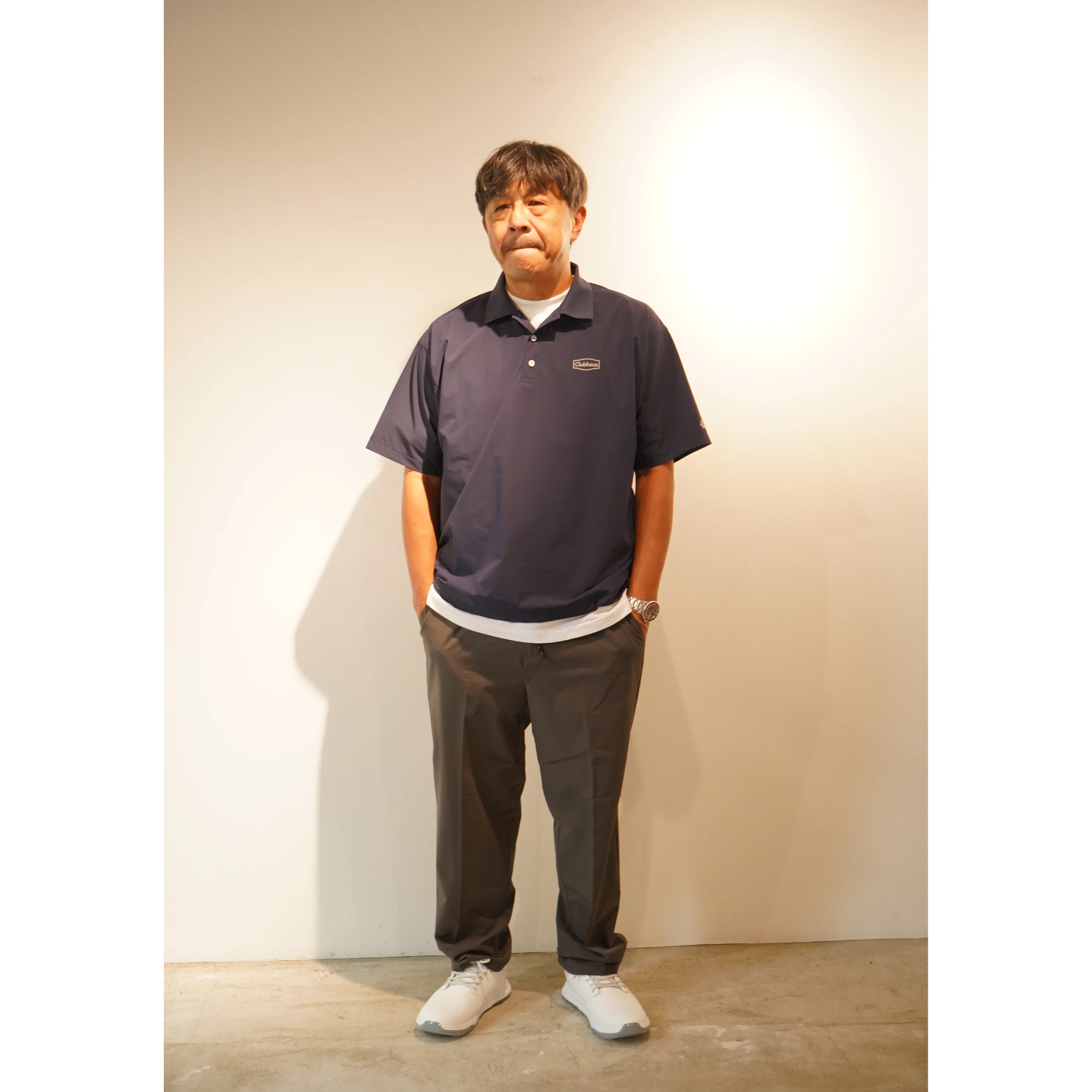 CLUBHAUS Reflective Logo Polo - Navy | CLUBHAUS